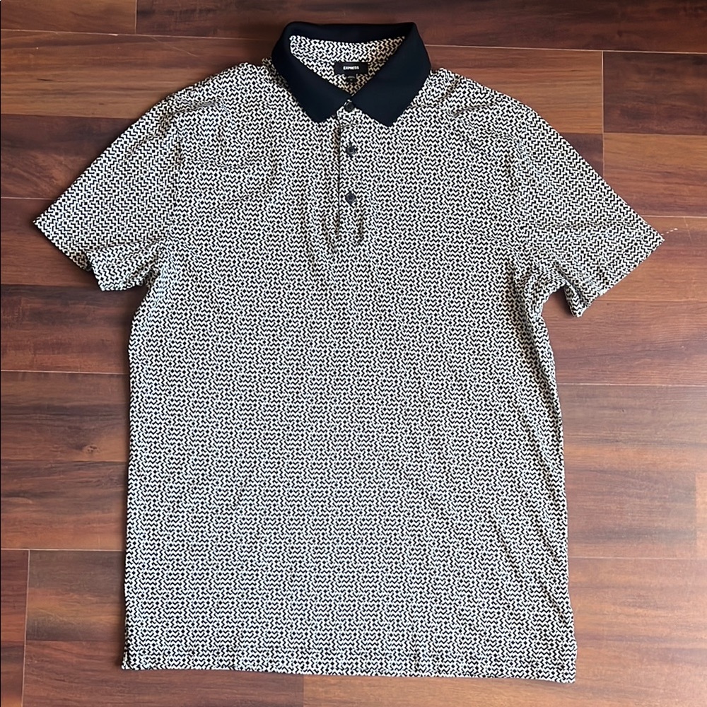 Express Men’s Mini Geo Print Polo Size Medium